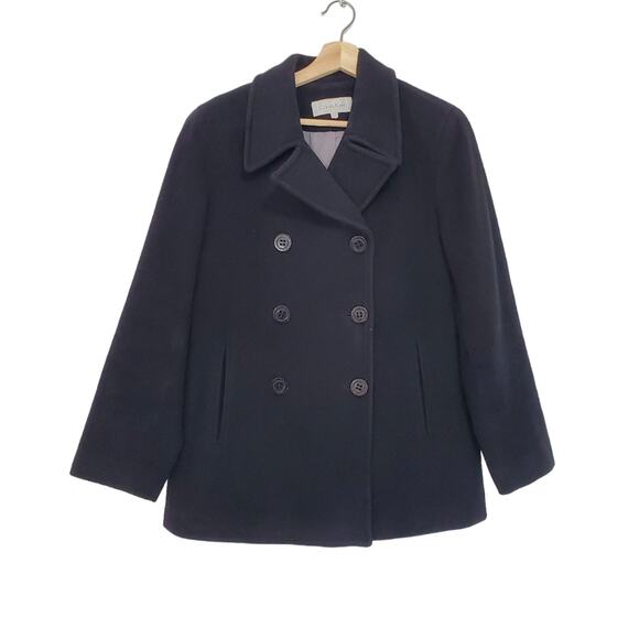 Calvin Klein | Wool Cashmere Blend Warm Double Breasted Peacoat - Picture 1 of 11